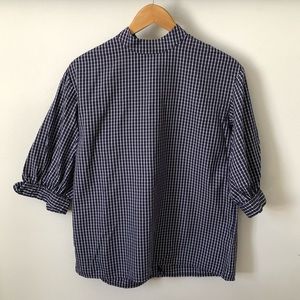 Cotton blouse with tie neck